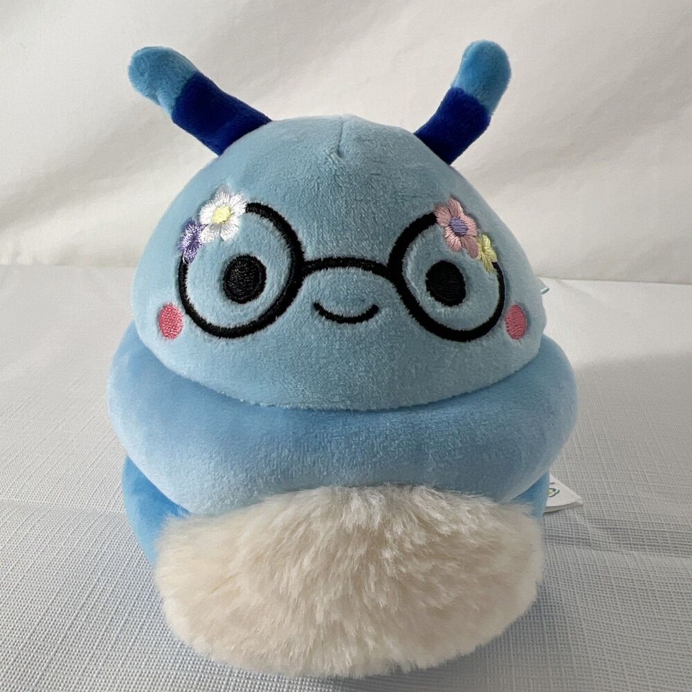 Squishmallows Cordelia Blue Caterpillar with Glasses 5 Inch Plush Toy Jazwares